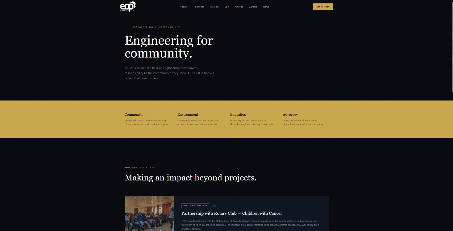CSR — Engineering for community